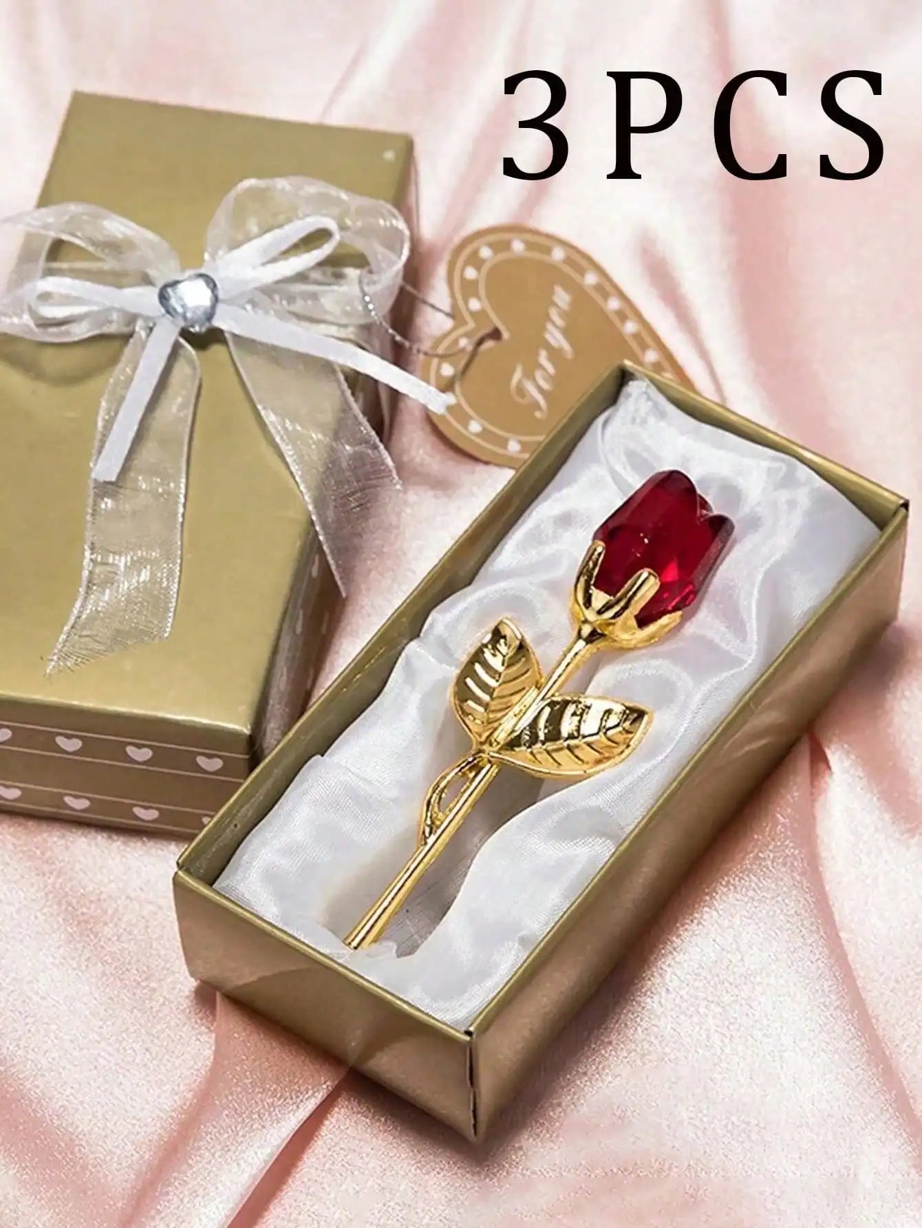 Artificial Glass Rose Crystal Flower | Elegant Party Gift