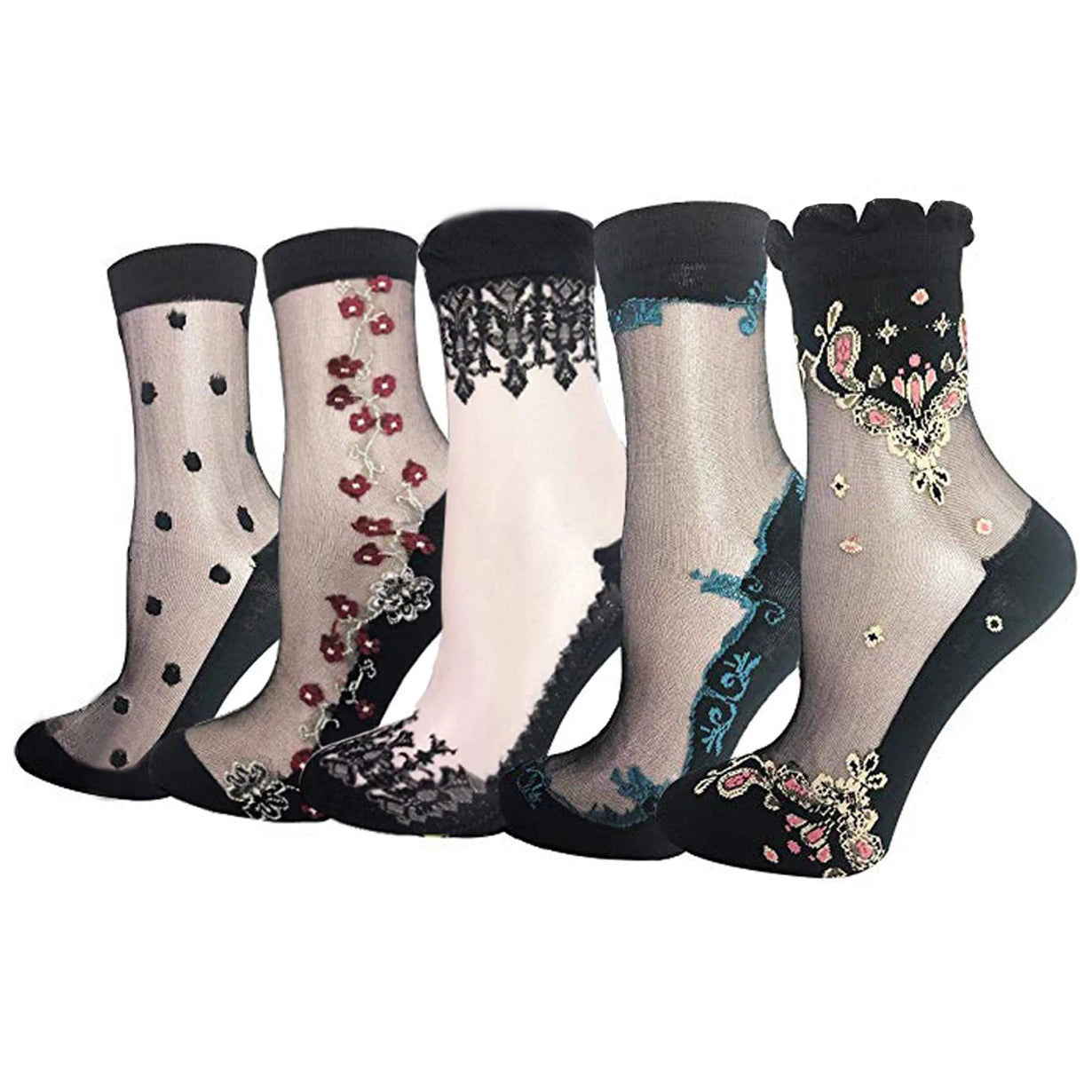 Women's Lace Socks | Stylish Thin Transparent Ankle Socks