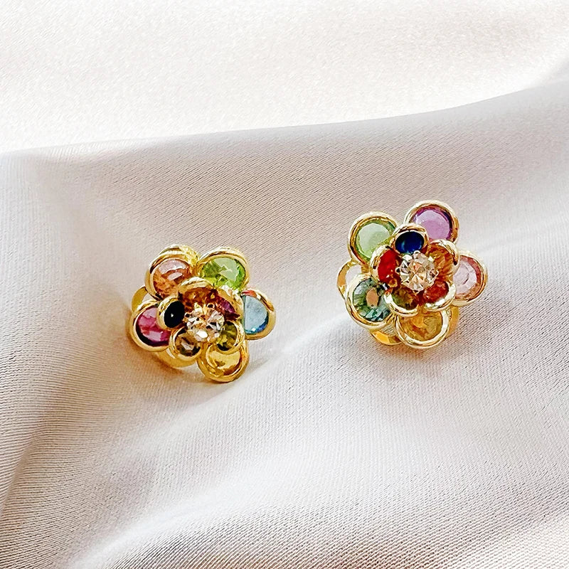 Romantic Retro Enamel Gold Hoop Earrings for Women | Fashion Jewelry