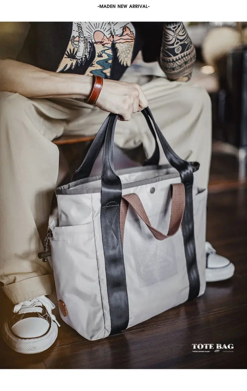 Vintage Waterproof Tote Bag for Men | Large Capacity Commuter Bag