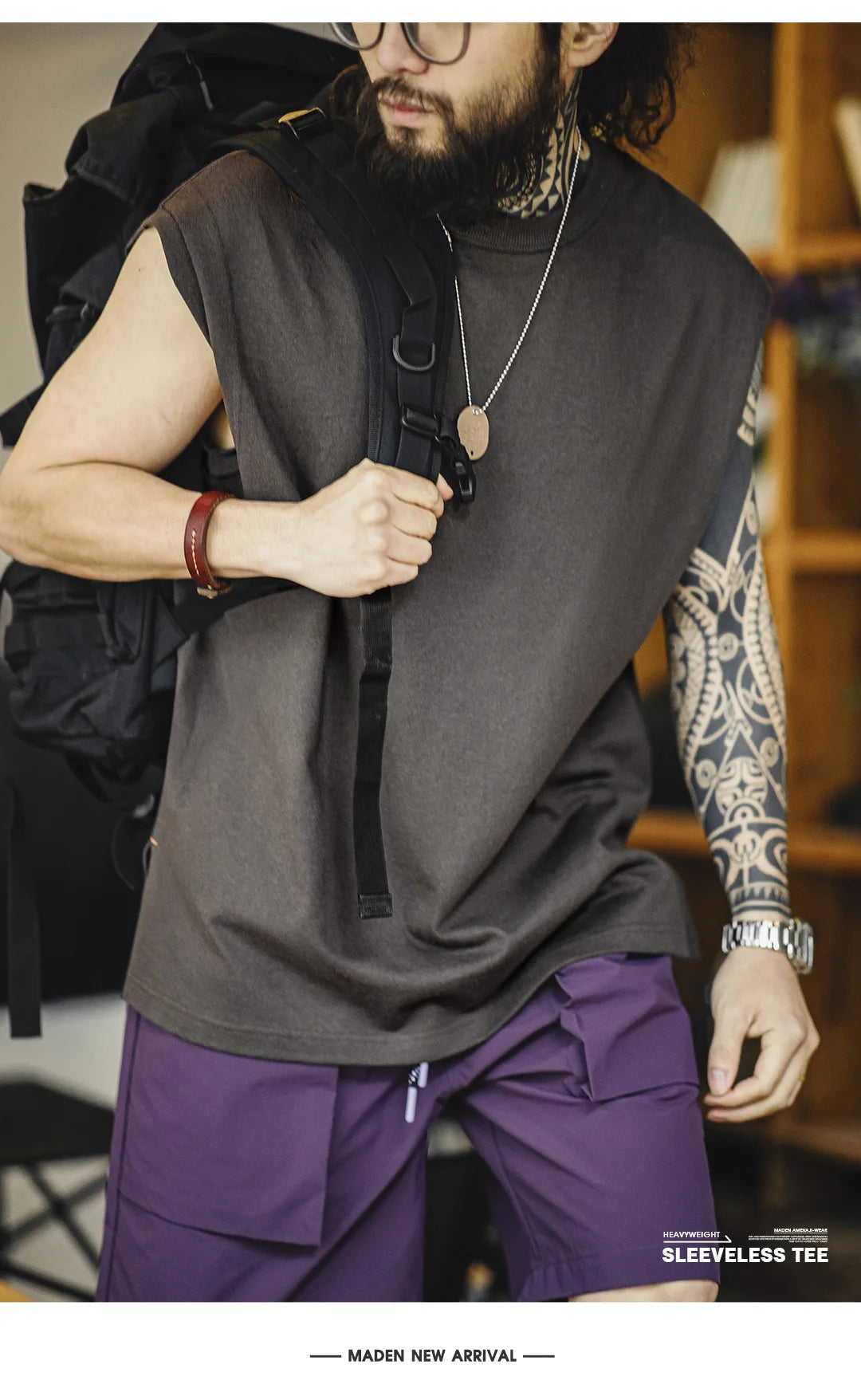 Men's Vintage Heavyweight Knitted Broad Shoulder Vest | Summer Tee