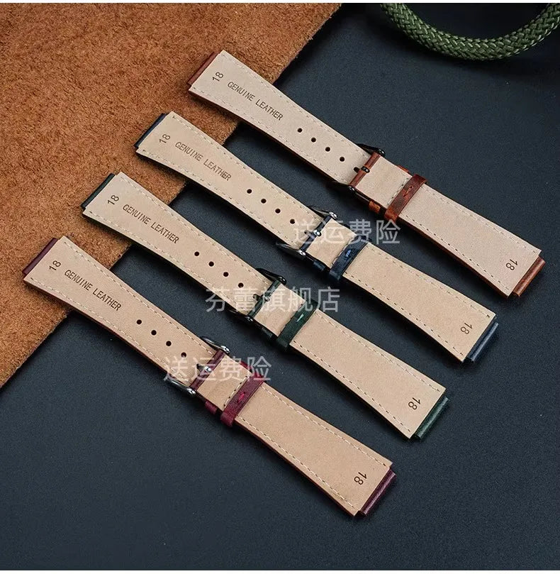Retro Genuine Leather Watchband | Vintage Men's Bracelet 18MM