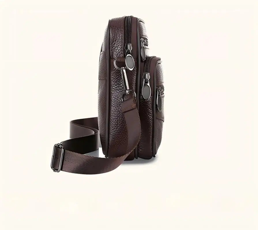 Stylish Vertical Genuine Leather Crossbody Bag for Casual Use