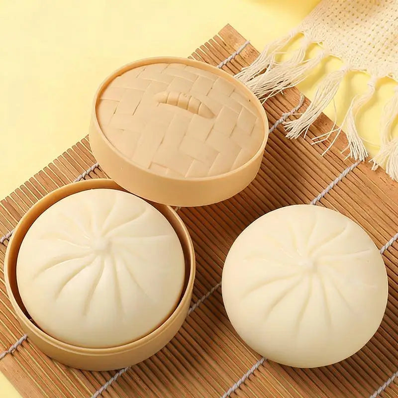Steamed Stuff Bun Anti-Stress Ball Fidgets Toy Dumpling Squishies Soft Slowing Rebound Foam Toy Ultra-Soft Decompression