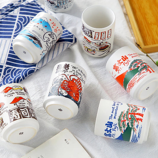 Tazas de cerámica japonesas de impresión única | Ideales para té y sake
