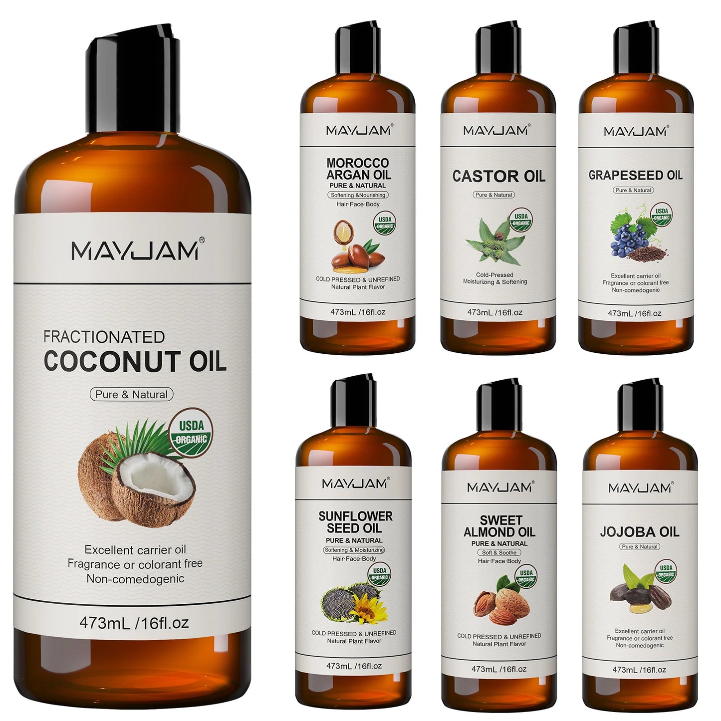 Organic Multi-Use Carrier Oil for Face, Hair & Massage
