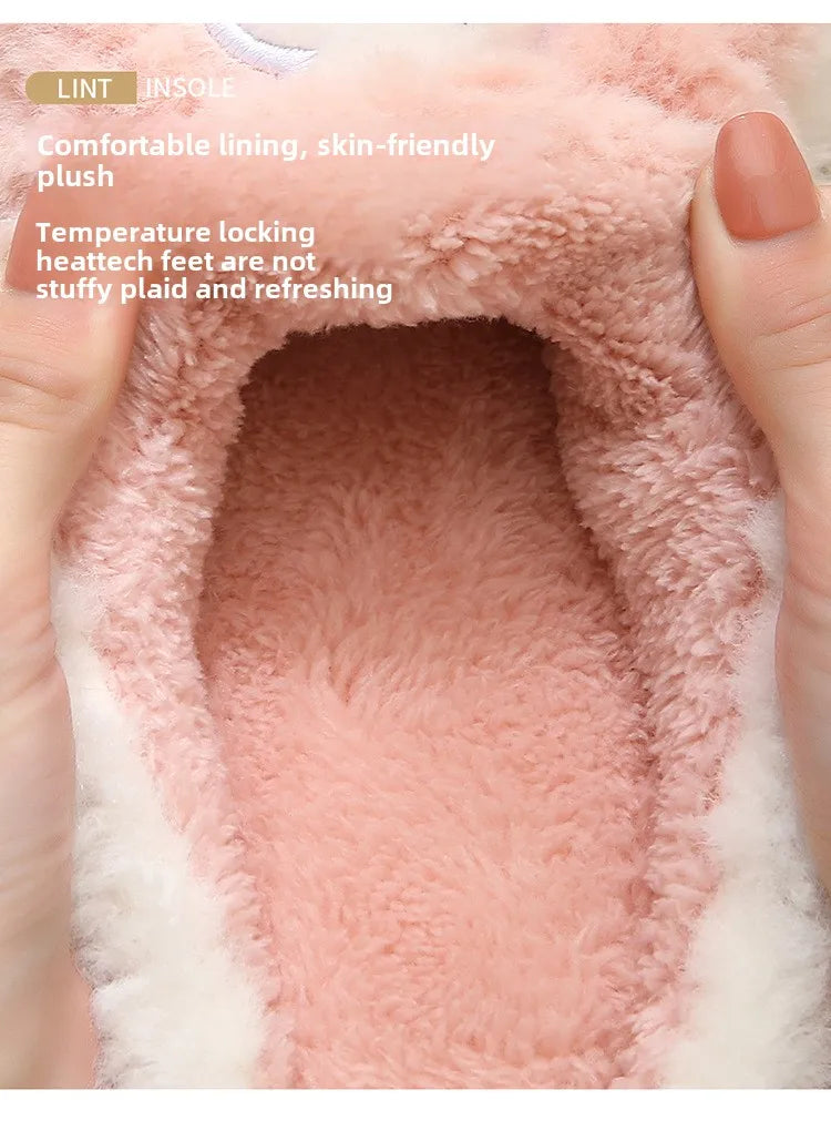 Women's Cute Cartoon Rabbit Plush Slippers | Cozy Indoor Footwear