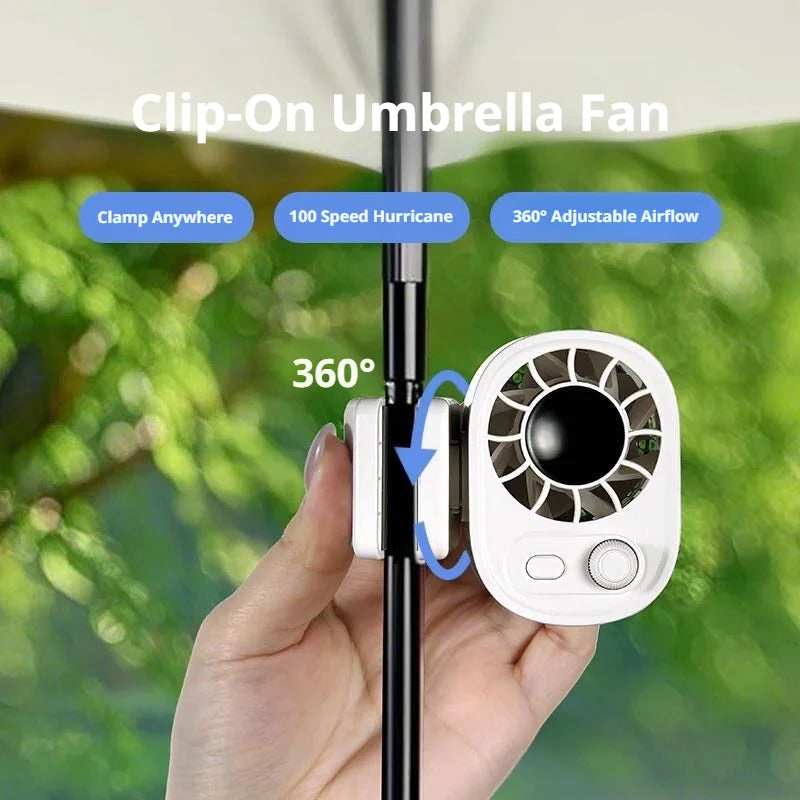Portable 360° Rotatable Clip-On Car Fan | USB Rechargeable & Lightweight