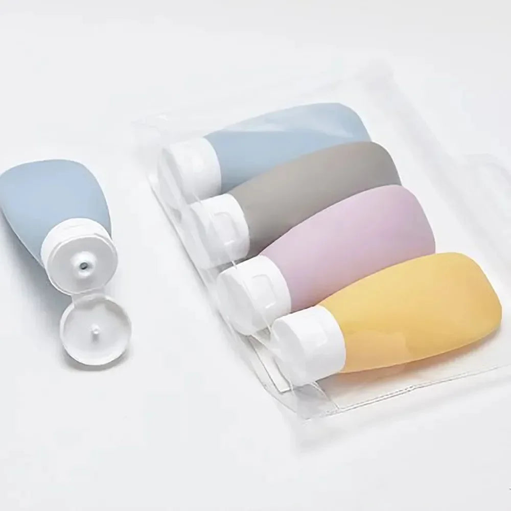 4Pcs 60ml Travel Bottle Set | Refillable Cosmetic Containers