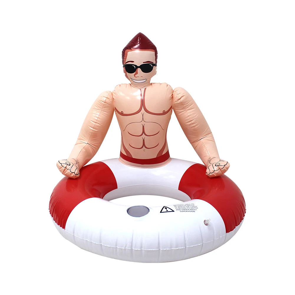 Leakproof Inflatable Swim Ring with Cup Holder - Fun Pool Float