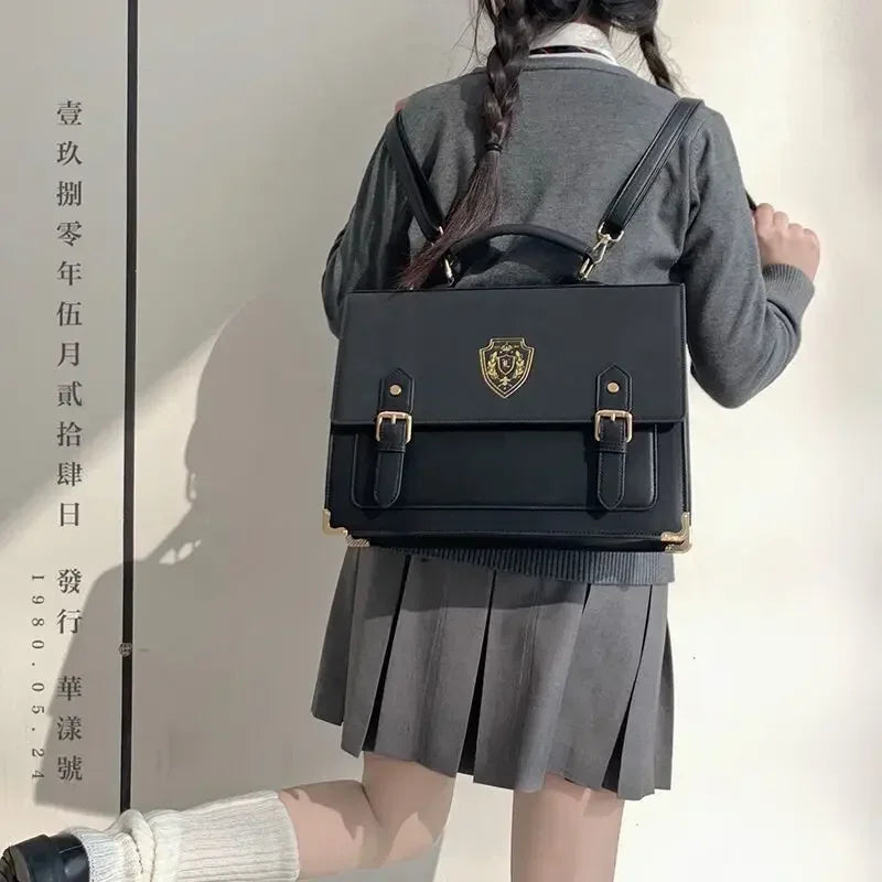 Elegant Solid Crossbody Backpack for Teenage Girls | Chic PU Rucksack