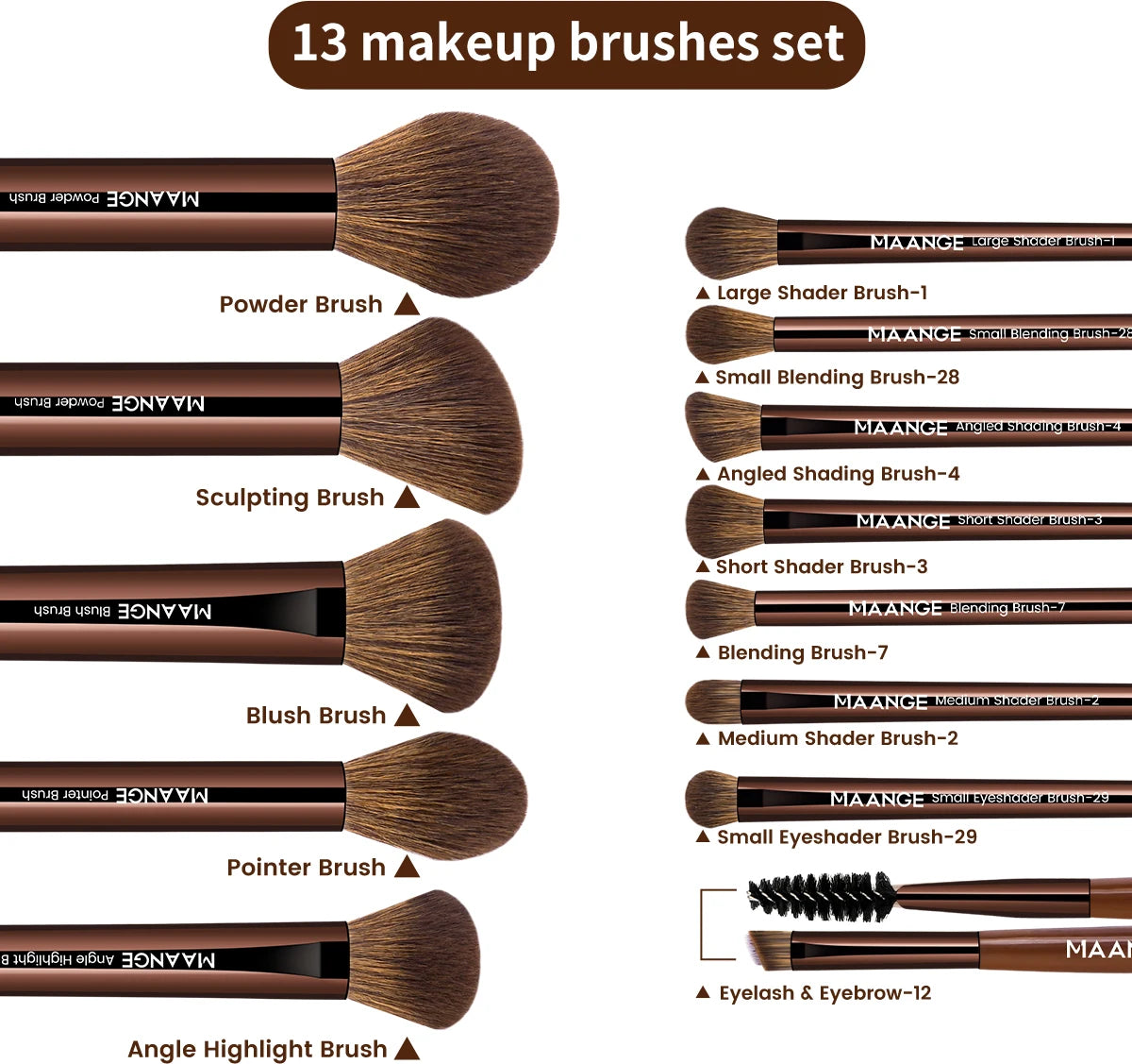 13pc Soft Synthetic Hair Makeup Brush Set | Flawless Beauty Tools