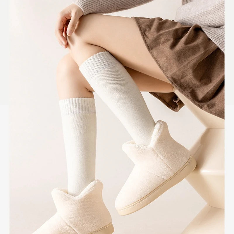 Women's Winter Warm Wool Knee Socks | Cozy & Stylish Footwear