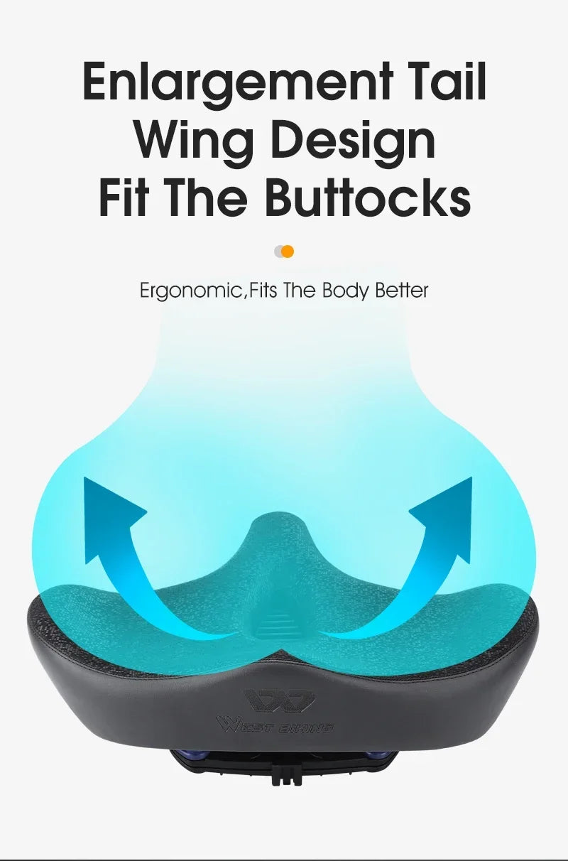 Ultra Wide Ergonomic MTB Saddle | Comfortable Shock-Absorbing Seat