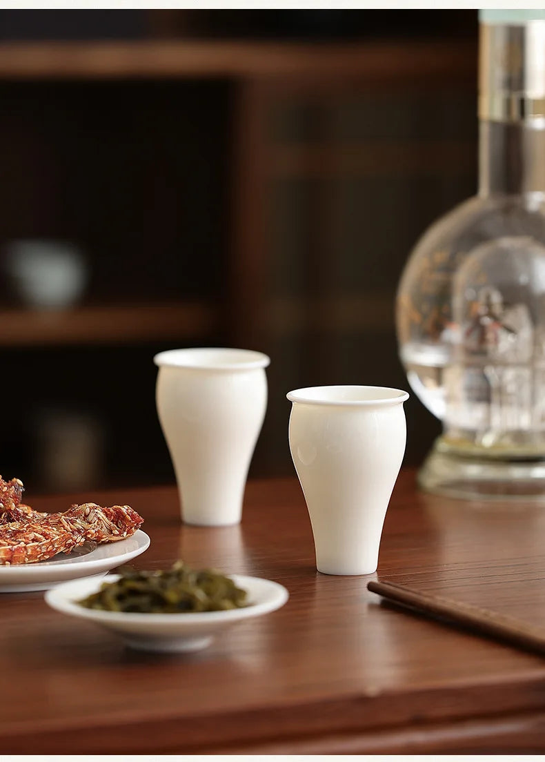 Elegante Copa de Vino Blanco de Cerámica Estilo Japonés | Exquisito Regalo de Cristalería