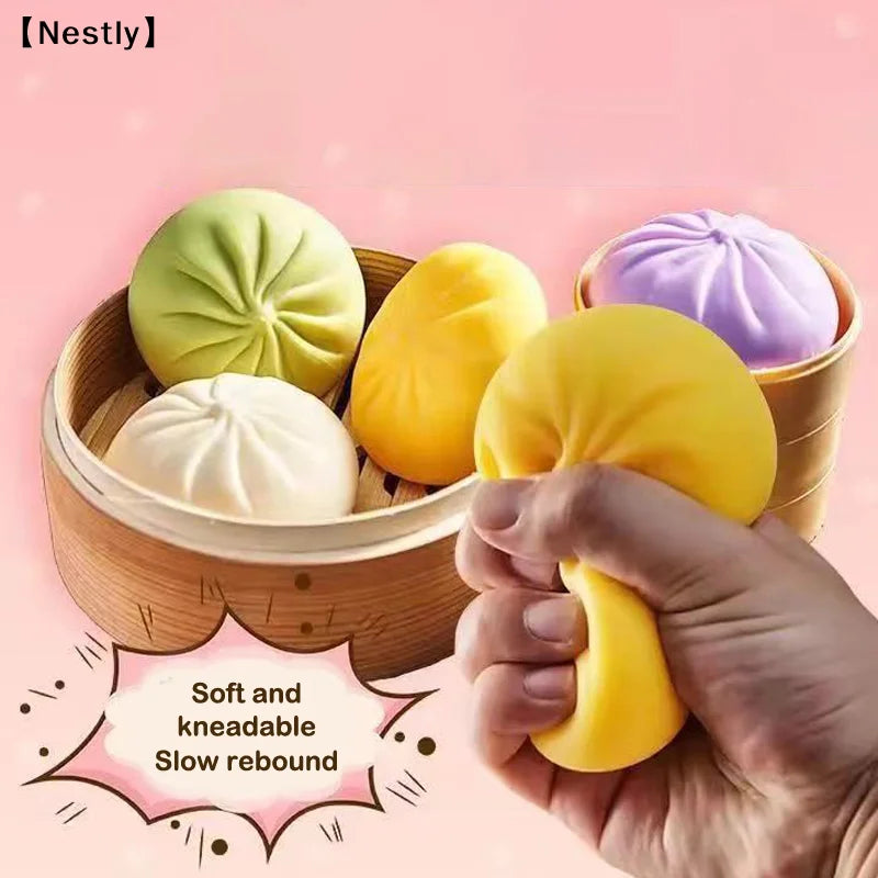 Giant Dumpling Squeeze Toys Anxiety Relief Fidget Toy Simulation Food Steamed Stuffed Bun Squeeze Decompression Dough Toy〔Nest〕