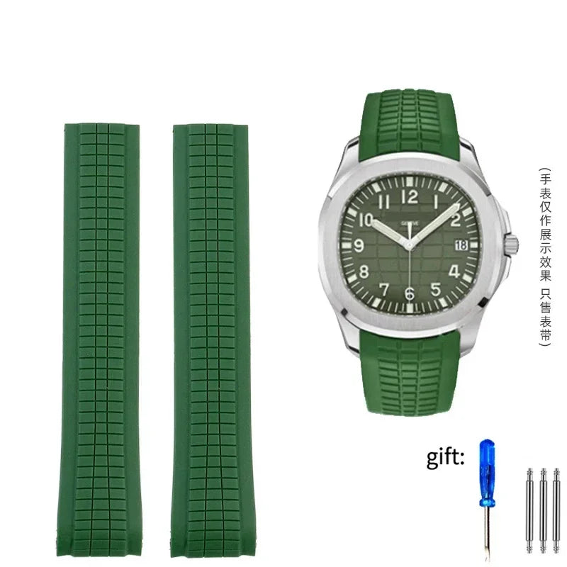 High Quality Soft Rubber Watch Band | 21mm Silicone Replacement Strap