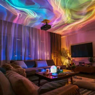 Aurora Water Ripple Projector | 16 Colors USB Rechargeable Lamp