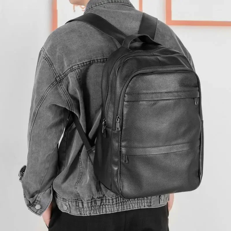 Men's Genuine Leather Business Backpack | Stylish & Functional