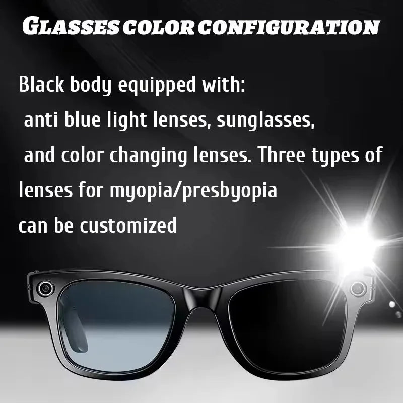AI Smart Glasses with 8MP Camera & Bluetooth Connectivity