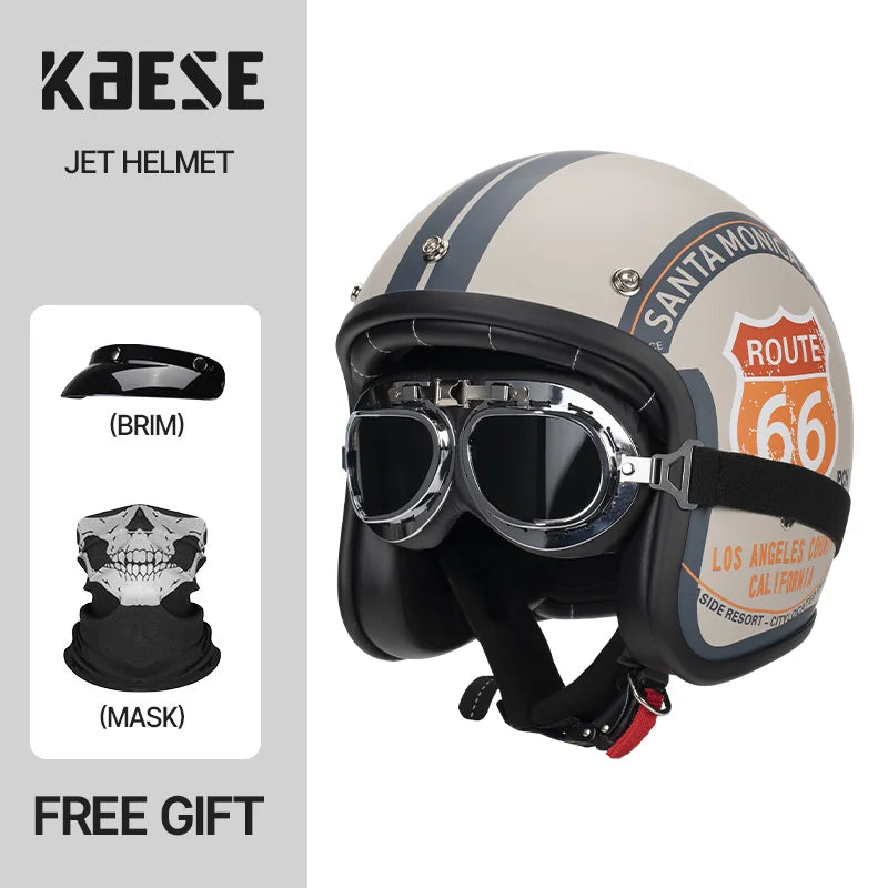 DOT Approved Vintage Motorcycle Helmet | Open Face Riding Gear