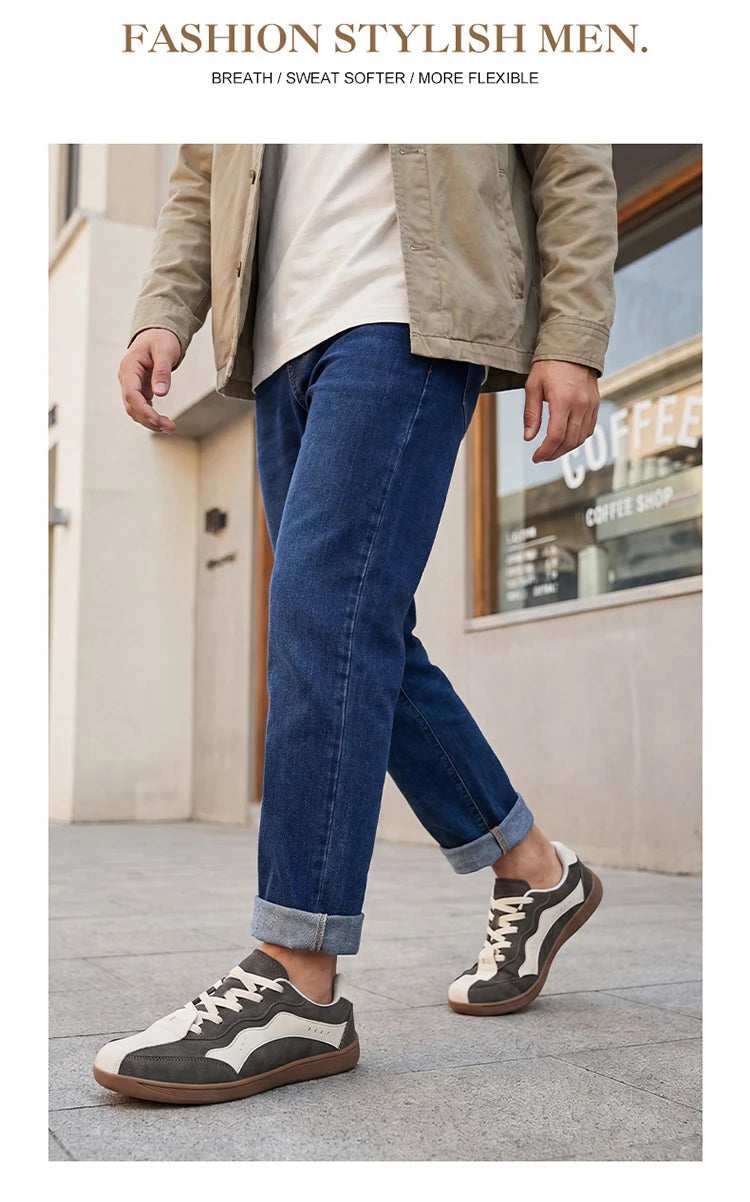 Men's Casual Wide Toe Box Sneakers | Comfortable Non-Slip Trainers