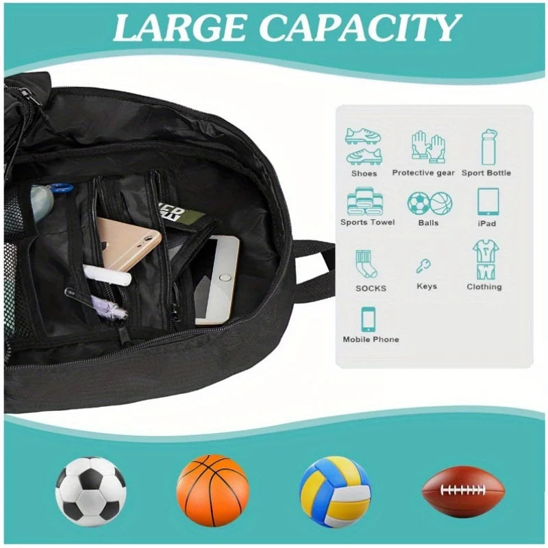 Football Backpack Travel Sports Bag with Shoe Storage