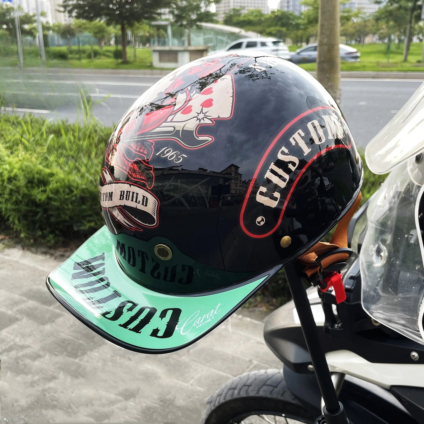Lightweight Vintage Half Motorcycle Helmet | Stylish Protective Cap