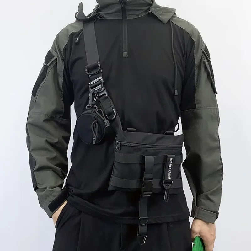 Tactical Techwear Style Crossbody Sling Bags Men Multi-function Chest Bags Y2K High Street Waist Bags Bolsos Para Hombre сумка
