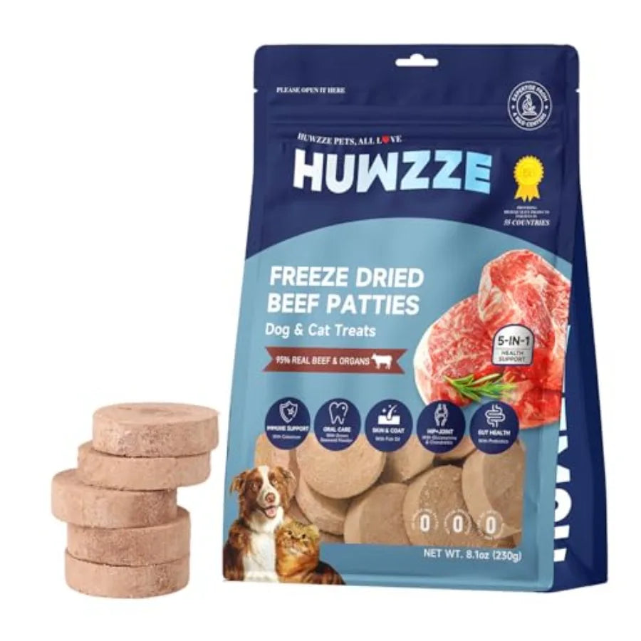 Freeze Dried Beef Patties | High Protein Treats for Dogs and Cats