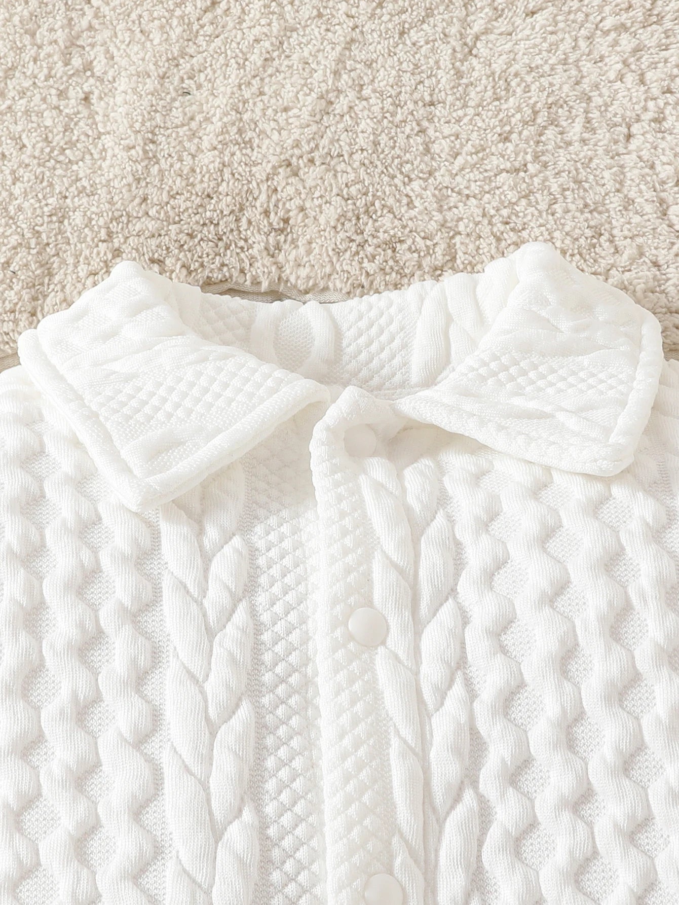 Adorable Long-Sleeve Textured Baby Boy Romper | Ultra-Soft Comfort