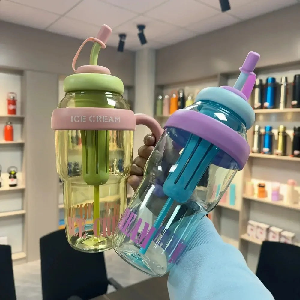 Durable Waterproof Large Capacity Summer Milk Tea Cup with Straw
