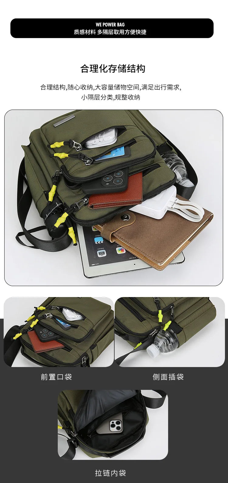 Bandolera de viaje multifuncional para hombre | Elegante y duradera