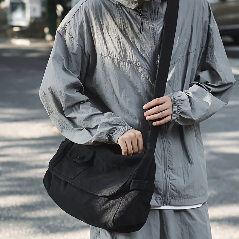 Versatile Canvas Messenger Bag | Large Capacity & Adjustable Design