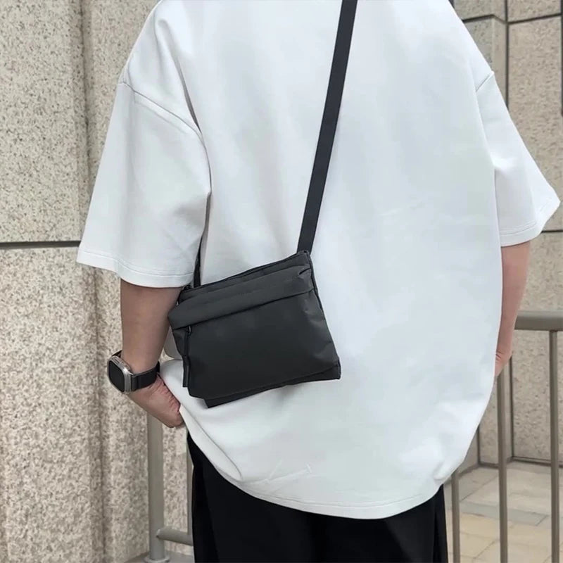 2025 New Nylon Mini Square Crossbody Bag Korean Style Unisex Shoulder Bag Casual Waterproof Small Wallet