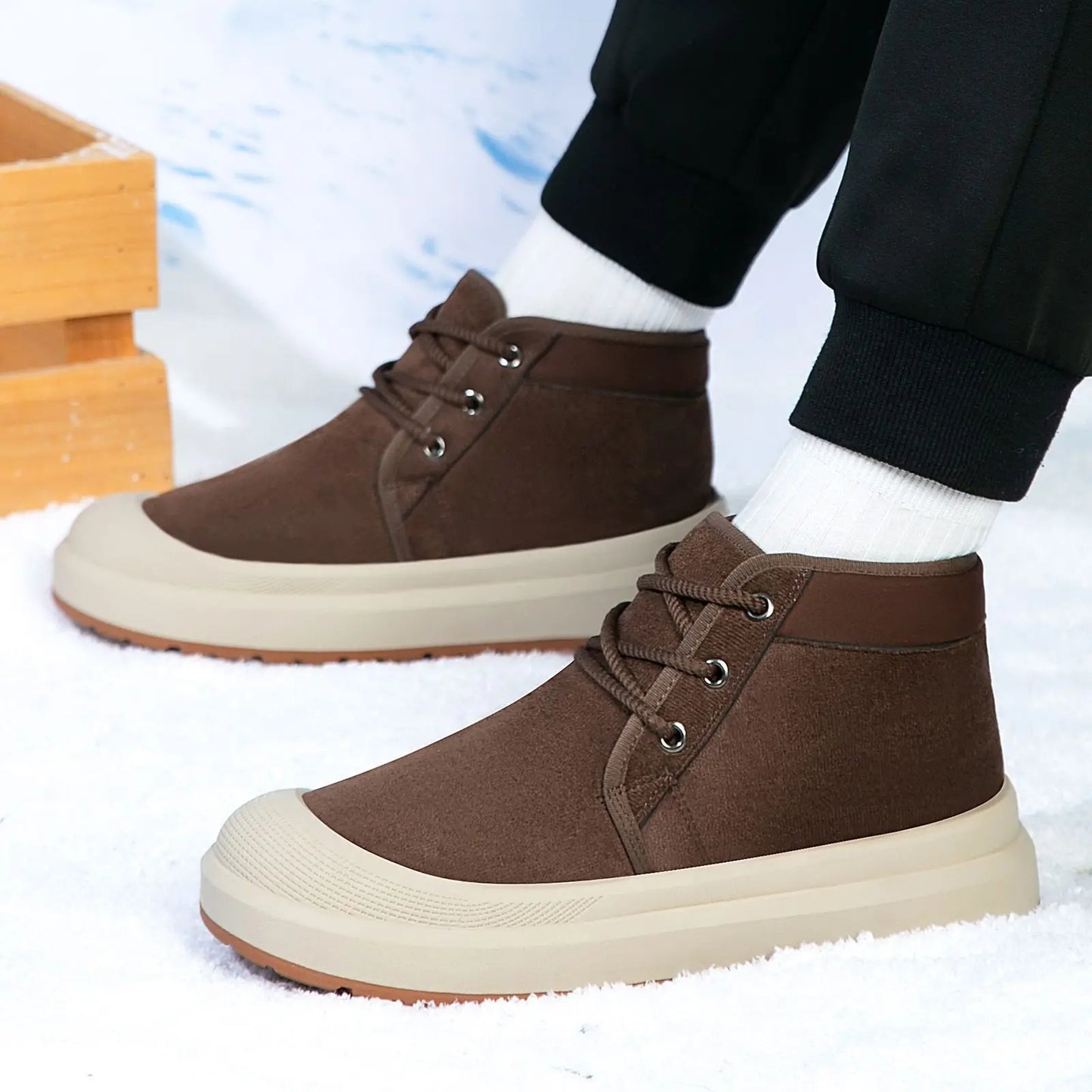 Men's Warm Fur Lined Snow Boots | Cozy Winter Outdoor Footwear