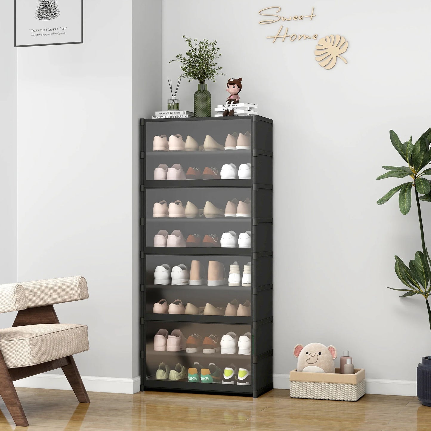 Large Transparent Dustproof Shoe Rack | Store Up to 24 Pairs