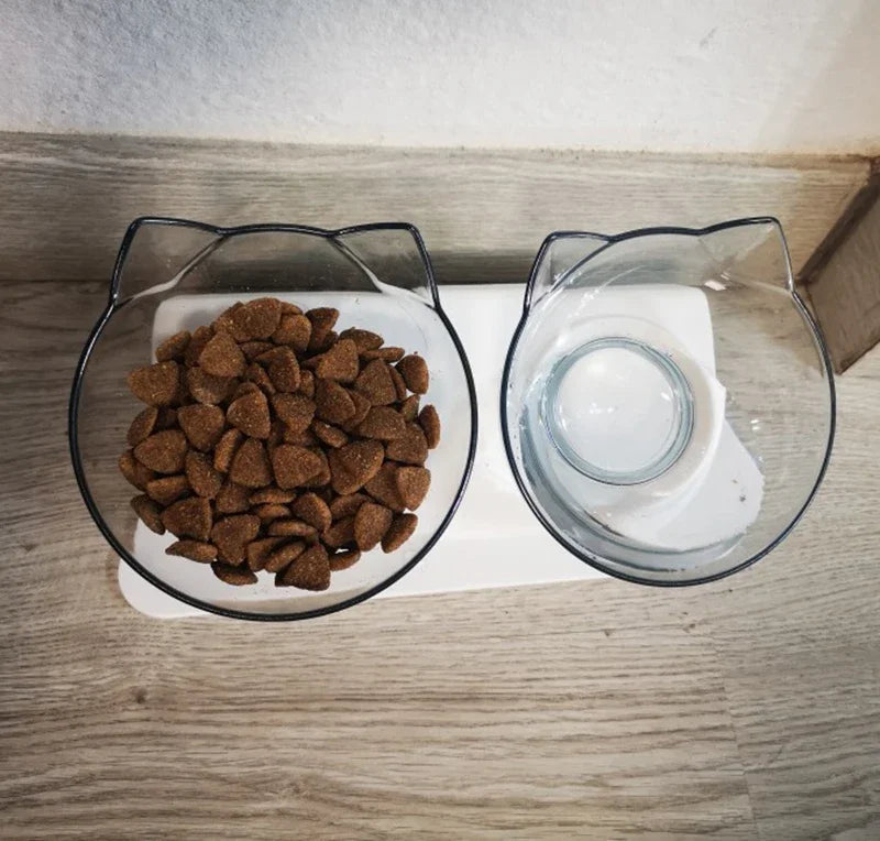 Non-Slip Double Pet Bowl with Stand | Ideal for Cats and Dogs