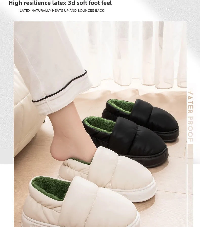 Men's Winter Wool Plush Slippers | Thick Non-Slip House Shoes