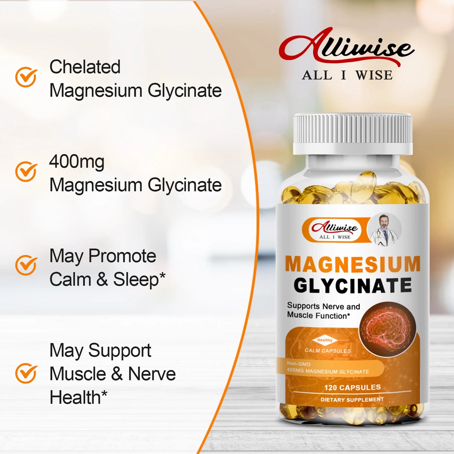 High Absorption Magnesium Glycinate Supplement | 500mg with Zinc & D3