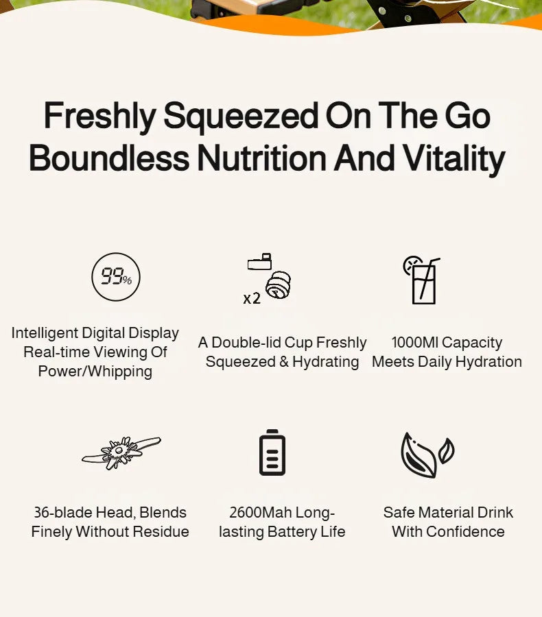 Portable Mini Blender | USB Rechargeable Juicer for Home & Travel
