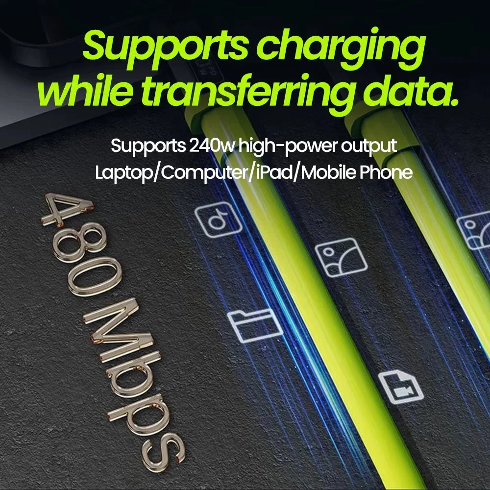 240W USB Type C Fast Charge Cable | Super Fast Data & Charging
