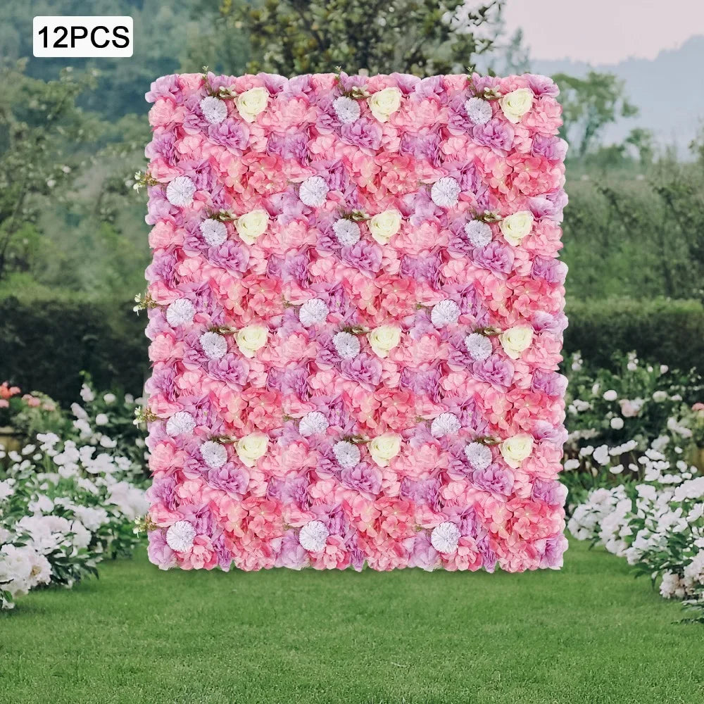 12PCS 3D Flower Wall Panels | Artificial Floral Backdrop Decor