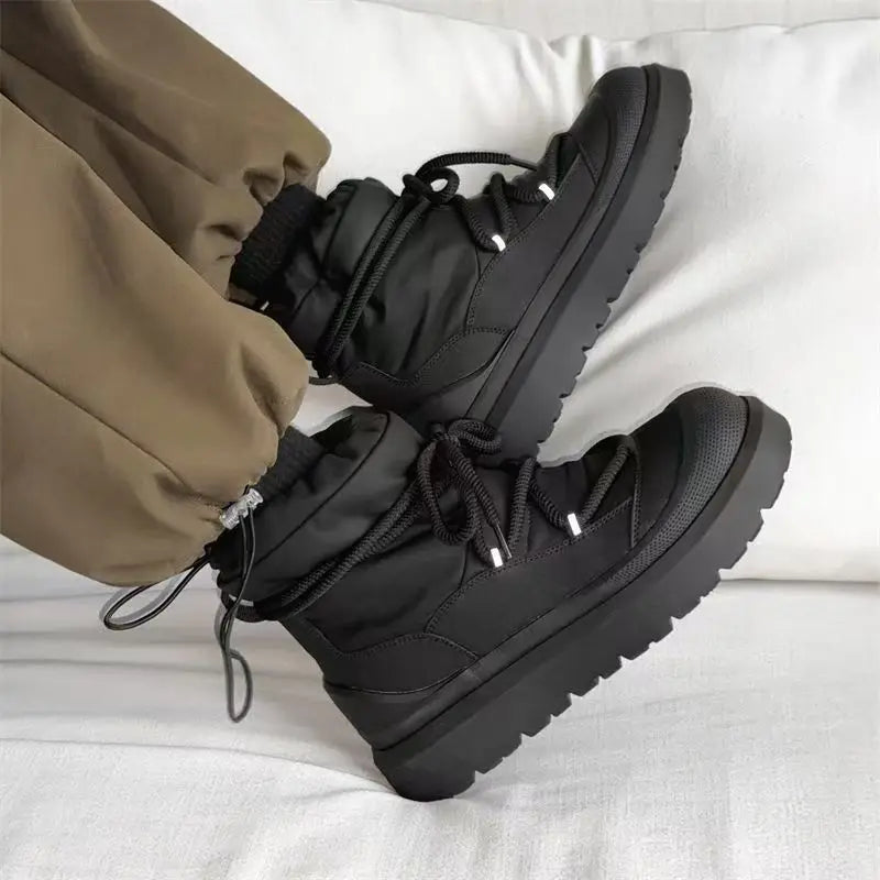 Men's Warm Fleece Lined Snow Boots | Mid-Calf Ankle Winter Outdoor Shoes 2026