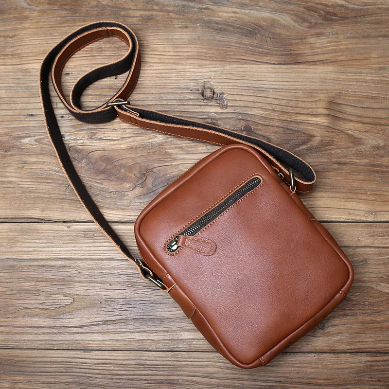 Bandolera de cuero genuino para hombre | Elegante y duradera