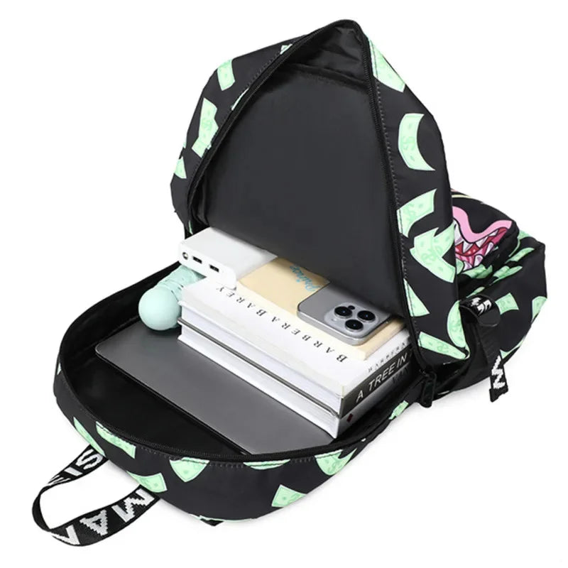 Shark Y2K Backpacks Color Student Lightweight Waterproof Printed Backpack High Capacity Personalized Cartoon Shark Backpacks New