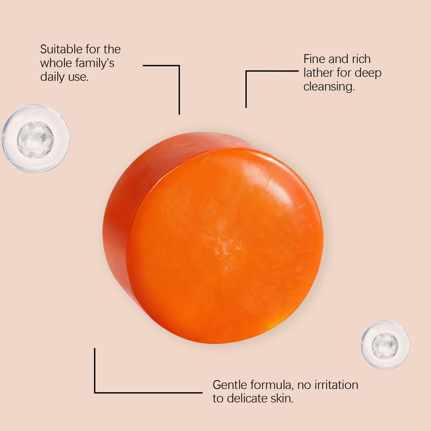Persimmon Extract Moisturizing Cleansing Soap | Gentle Daily Body Cleanser
