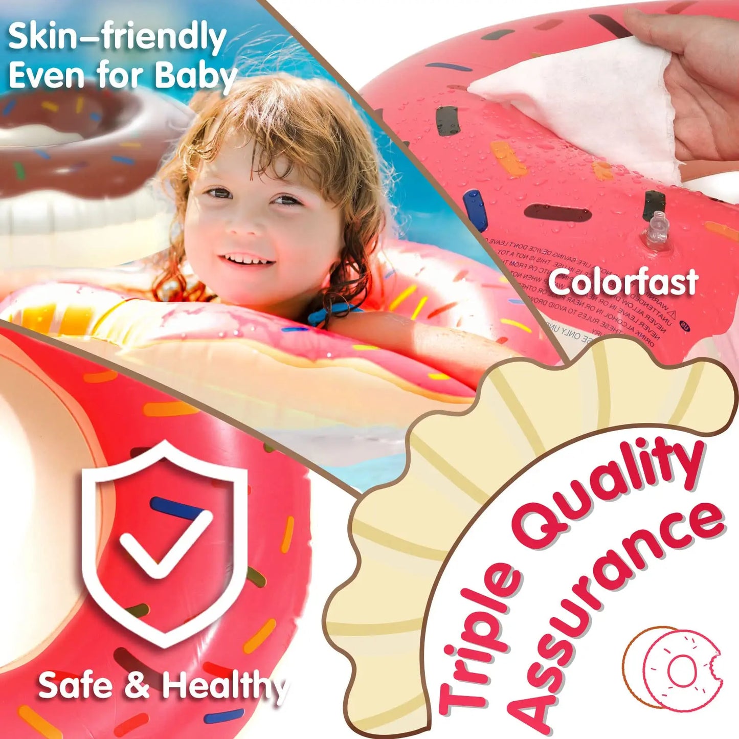 Inflatable Donut Swim Ring | Fun Pool Float for Kids & Adults