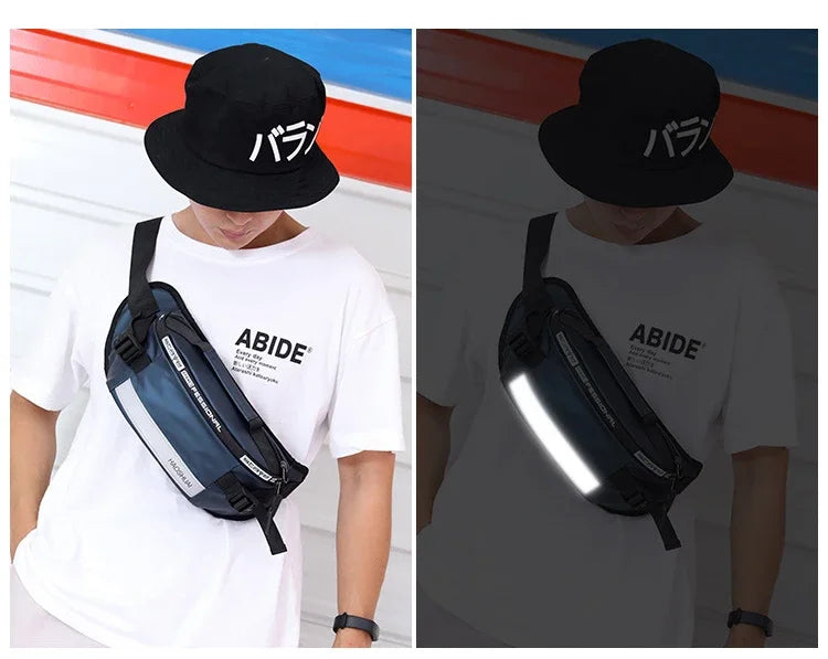 2024 Large Capacity Anti-theft Male Belt Close-Fitting Waist Bags Multi-Functional Shoulder Bag Men Nylon Fanny Chest Fanny Pack