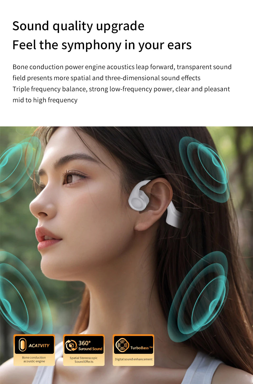 Wireless Bone Conduction Earphones | Waterproof Sports Headphones